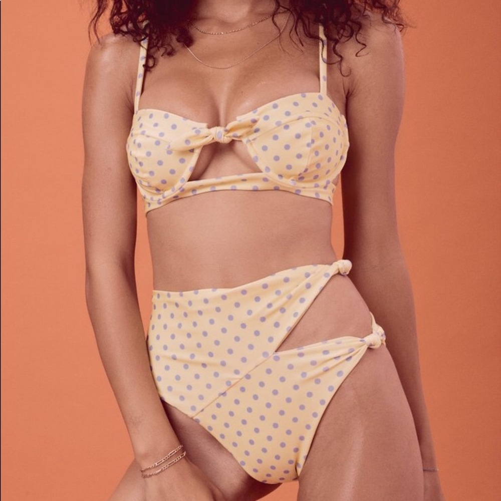 For Love & Lemons limoncello knot bikini set NWT